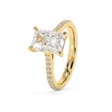 Radiant Pave Cathedral Lab Grown Diamond Engagement Ring