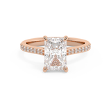 Radiant Pave Cathedral Lab Grown Diamond Engagement Ring