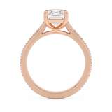 Radiant Pave Cathedral Lab Grown Diamond Engagement Ring