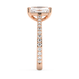 Radiant Pave Cathedral Lab Grown Diamond Engagement Ring