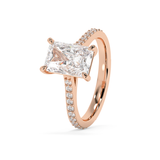 Radiant Pave Cathedral Lab Grown Diamond Engagement Ring