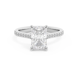 Radiant Pave Cathedral Lab Grown Diamond Engagement Ring
