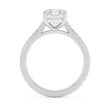 Radiant Pave Cathedral Lab Grown Diamond Engagement Ring