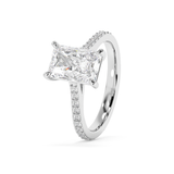 Radiant Pave Cathedral Lab Grown Diamond Engagement Ring