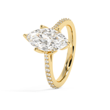 Marquise Pave Cathedral Lab Grown Diamond Engagement Ring