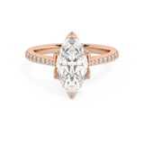 Marquise Pave Cathedral Lab Grown Diamond Engagement Ring