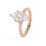Marquise Pave Cathedral Lab Grown Diamond Engagement Ring
