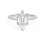 Marquise Pave Cathedral Lab Grown Diamond Engagement Ring