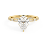 Pear Pave Cathedral Lab Grown Diamond Engagement Ring