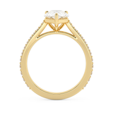 Pear Pave Cathedral Lab Grown Diamond Engagement Ring