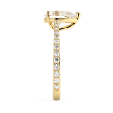 Pear Pave Cathedral Lab Grown Diamond Engagement Ring