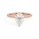 Pear Pave Cathedral Lab Grown Diamond Engagement Ring