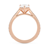 Pear Pave Cathedral Lab Grown Diamond Engagement Ring