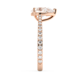 Pear Pave Cathedral Lab Grown Diamond Engagement Ring