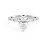 Pear Pave Cathedral Lab Grown Diamond Engagement Ring