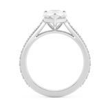 Pear Pave Cathedral Lab Grown Diamond Engagement Ring