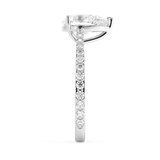 Pear Pave Cathedral Lab Grown Diamond Engagement Ring