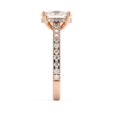 Elongated Cushion Hidden Halo & Pave Cathedral Lab Grown Diamond Engagement Ring