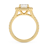 Radiant Double Halo & Pave Split Shank Lab Grown Diamond Engagement Ring