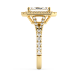 Radiant Double Halo & Pave Split Shank Lab Grown Diamond Engagement Ring