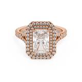 Radiant Double Halo & Pave Split Shank Lab Grown Diamond Engagement Ring