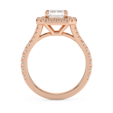 Radiant Double Halo & Pave Split Shank Lab Grown Diamond Engagement Ring