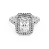 Radiant Double Halo & Pave Split Shank Lab Grown Diamond Engagement Ring