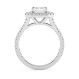 Radiant Double Halo & Pave Split Shank Lab Grown Diamond Engagement Ring