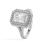 Radiant Double Halo & Pave Split Shank Lab Grown Diamond Engagement Ring