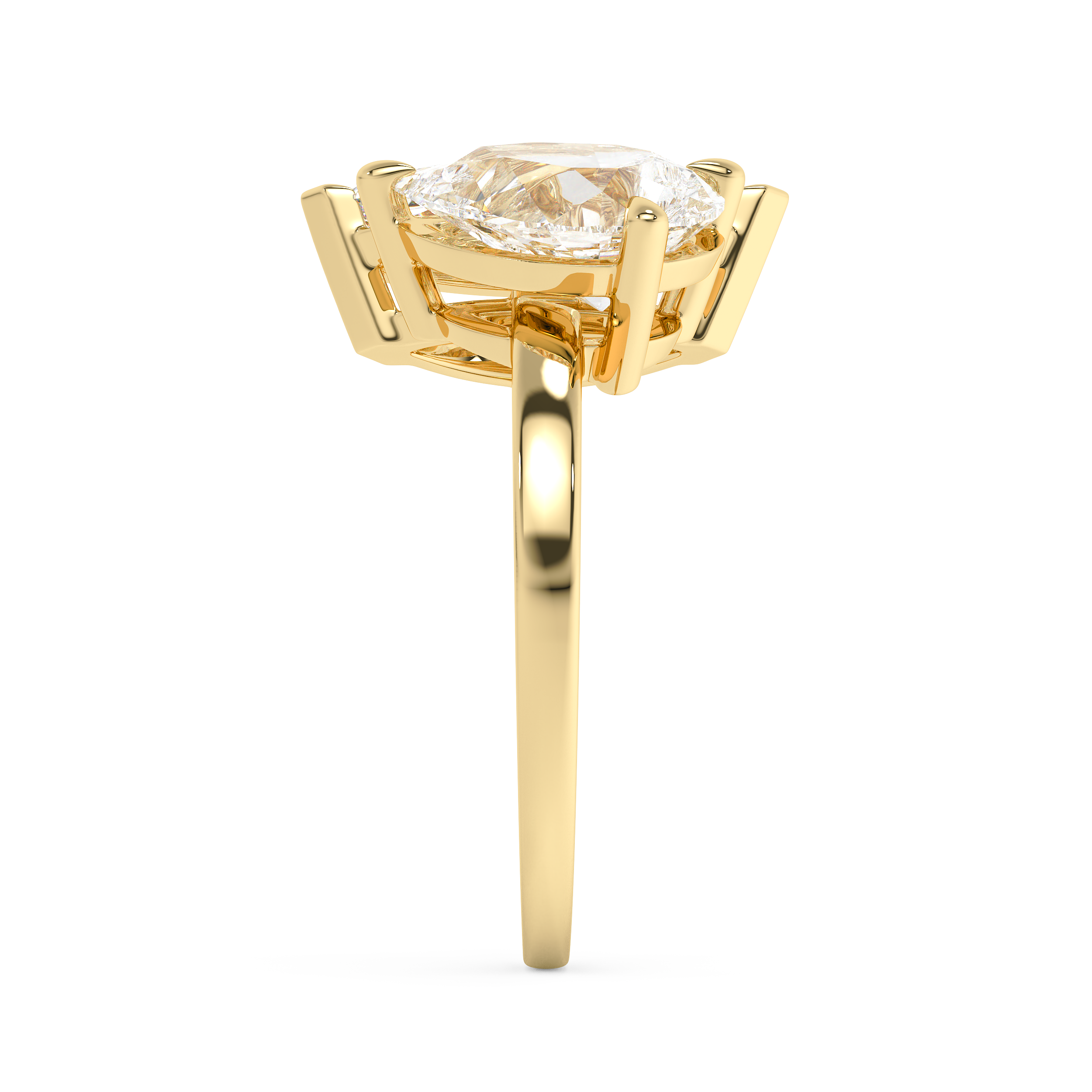 3.5 TCW Pear & Marquise Toi Et Moi Lab Grown Diamond Engagement Ring