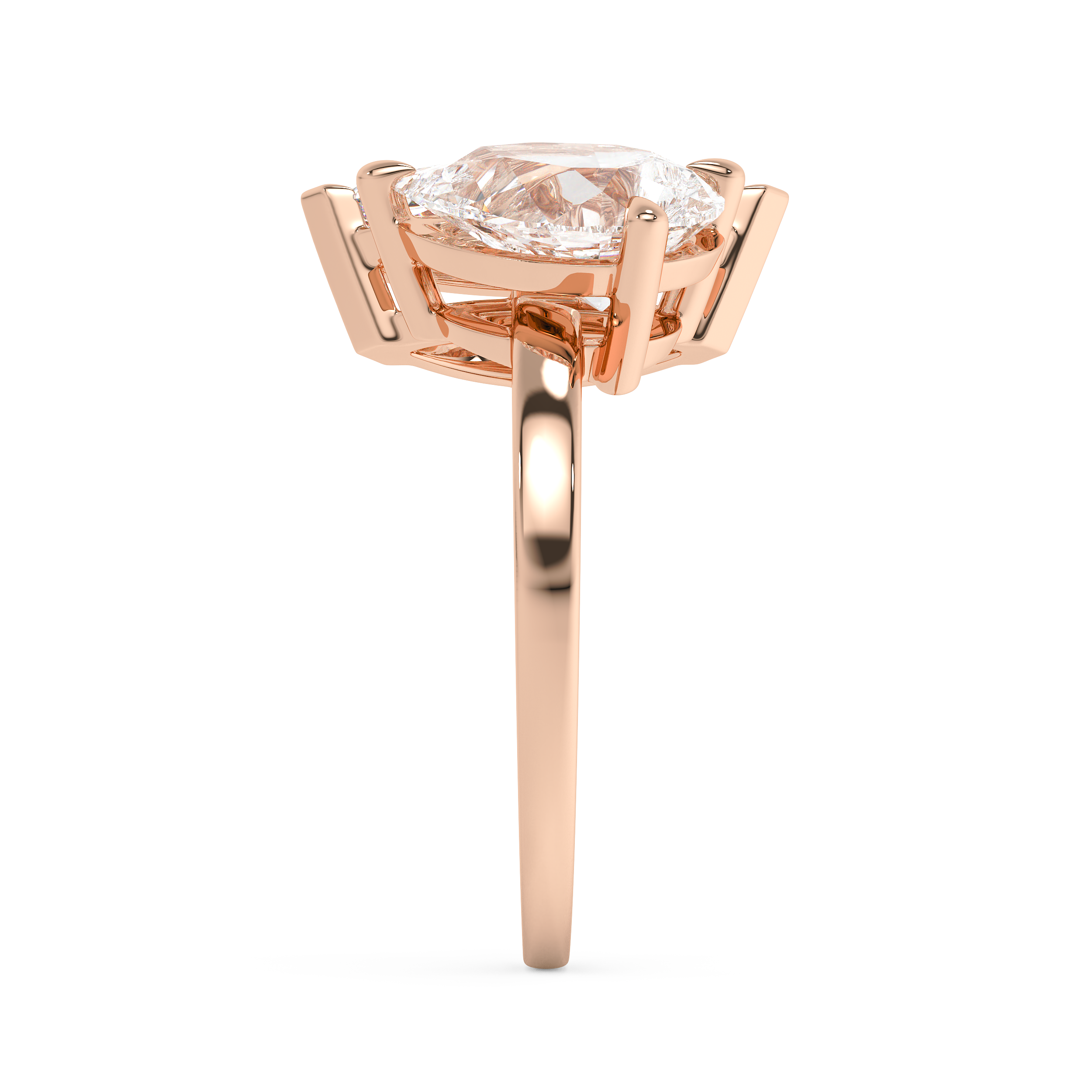 3.5 TCW Pear & Marquise Toi Et Moi Lab Grown Diamond Engagement Ring