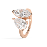 3.5 TCW Pear & Marquise Toi Et Moi Lab Grown Diamond Engagement Ring