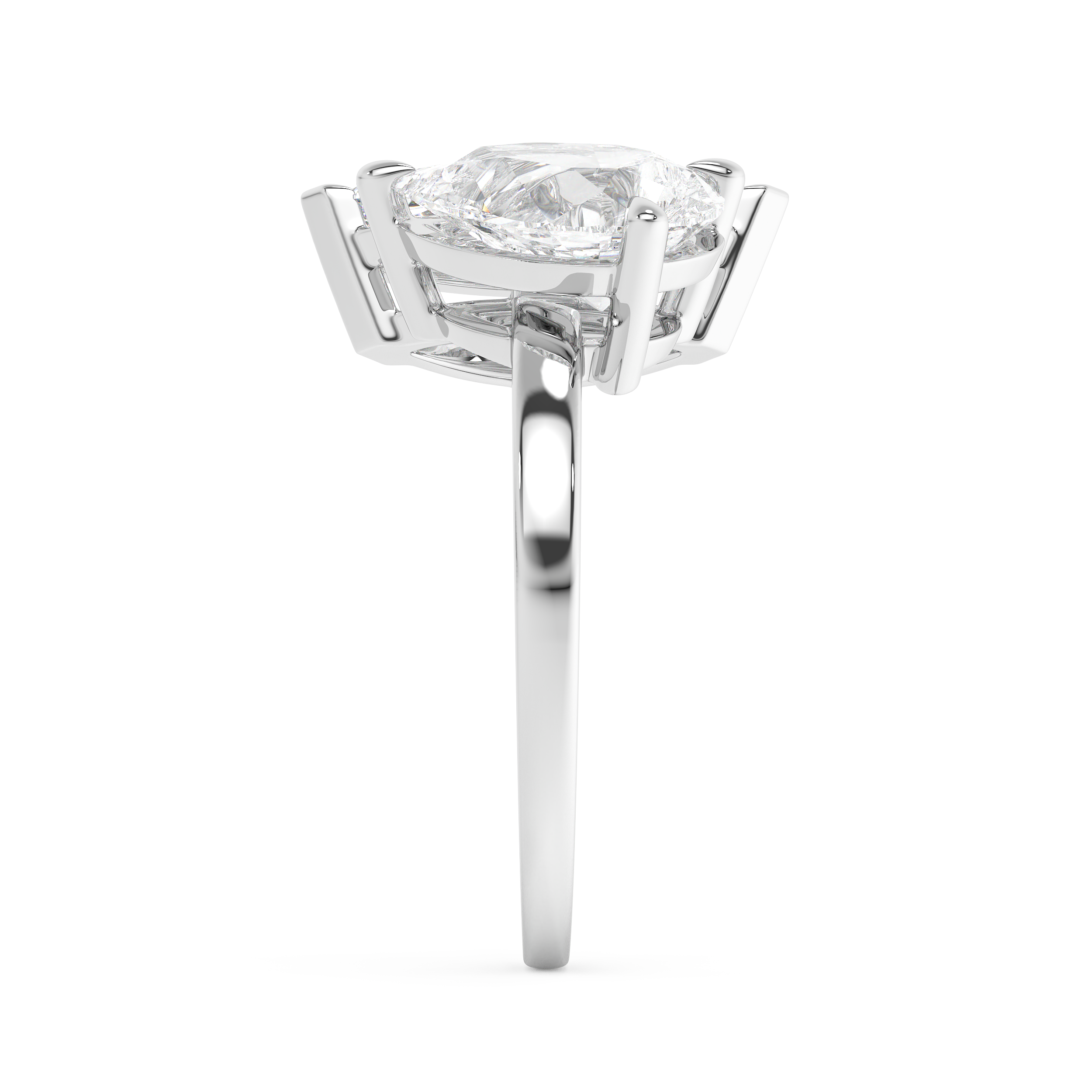 3.5 TCW Pear & Marquise Toi Et Moi Lab Grown Diamond Engagement Ring