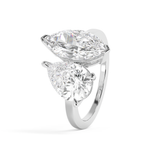 3.5 TCW Pear & Marquise Toi Et Moi Lab Grown Diamond Engagement Ring