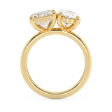 4.5 TCW Emerald & Oval Toi Et Moi Lab Grown Diamond Engagement Ring
