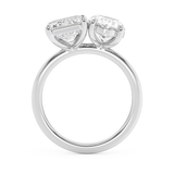4.5 TCW Emerald & Oval Toi Et Moi Lab Grown Diamond Engagement Ring