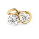 4 TCW Pear & Round Toi Et Moi Lab Grown Diamond Engagement Ring