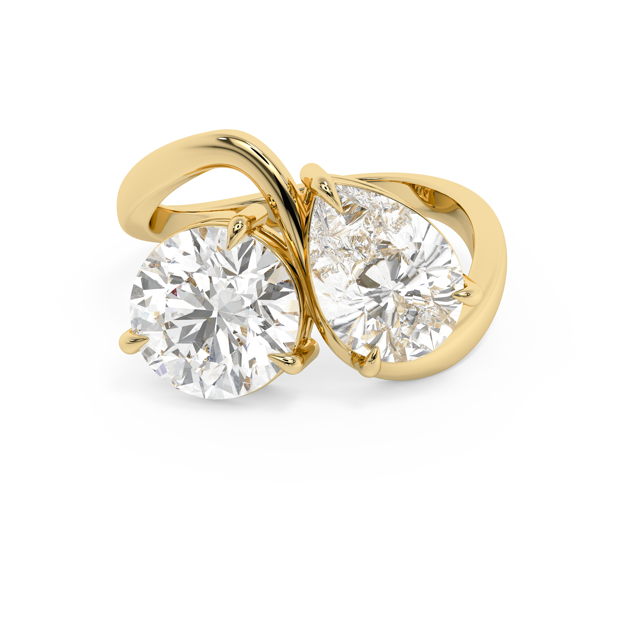 4 TCW Pear & Round Toi Et Moi Lab Grown Diamond Engagement Ring