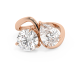 4 TCW Pear & Round Toi Et Moi Lab Grown Diamond Engagement Ring
