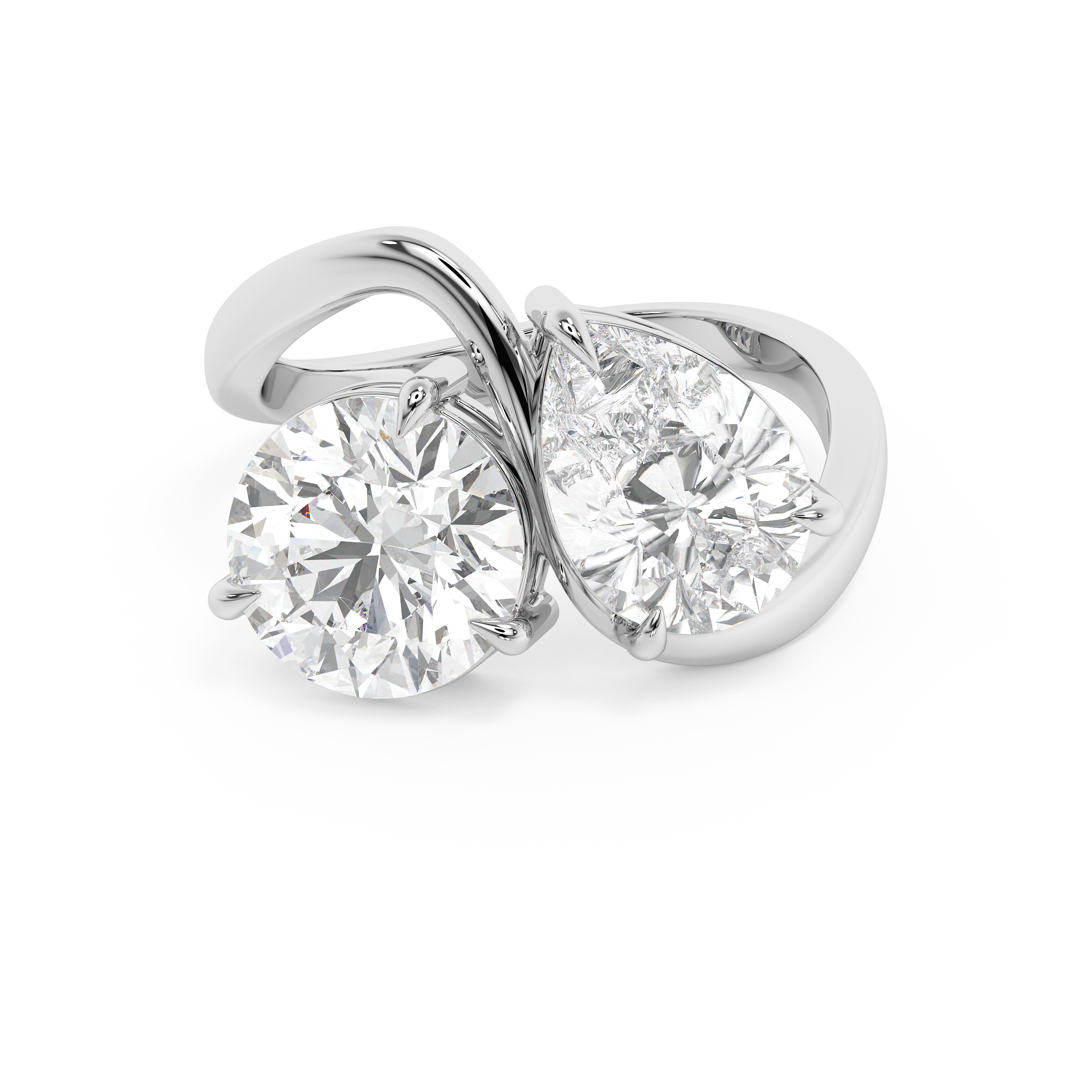 4 TCW Pear & Round Toi Et Moi Lab Grown Diamond Engagement Ring
