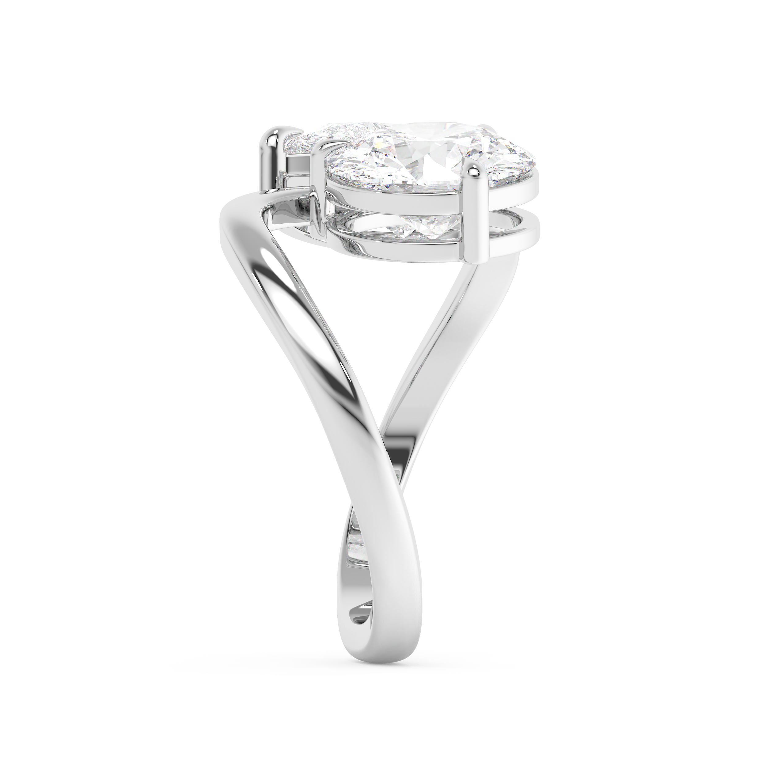 4 TCW Pear & Round Toi Et Moi Lab Grown Diamond Engagement Ring