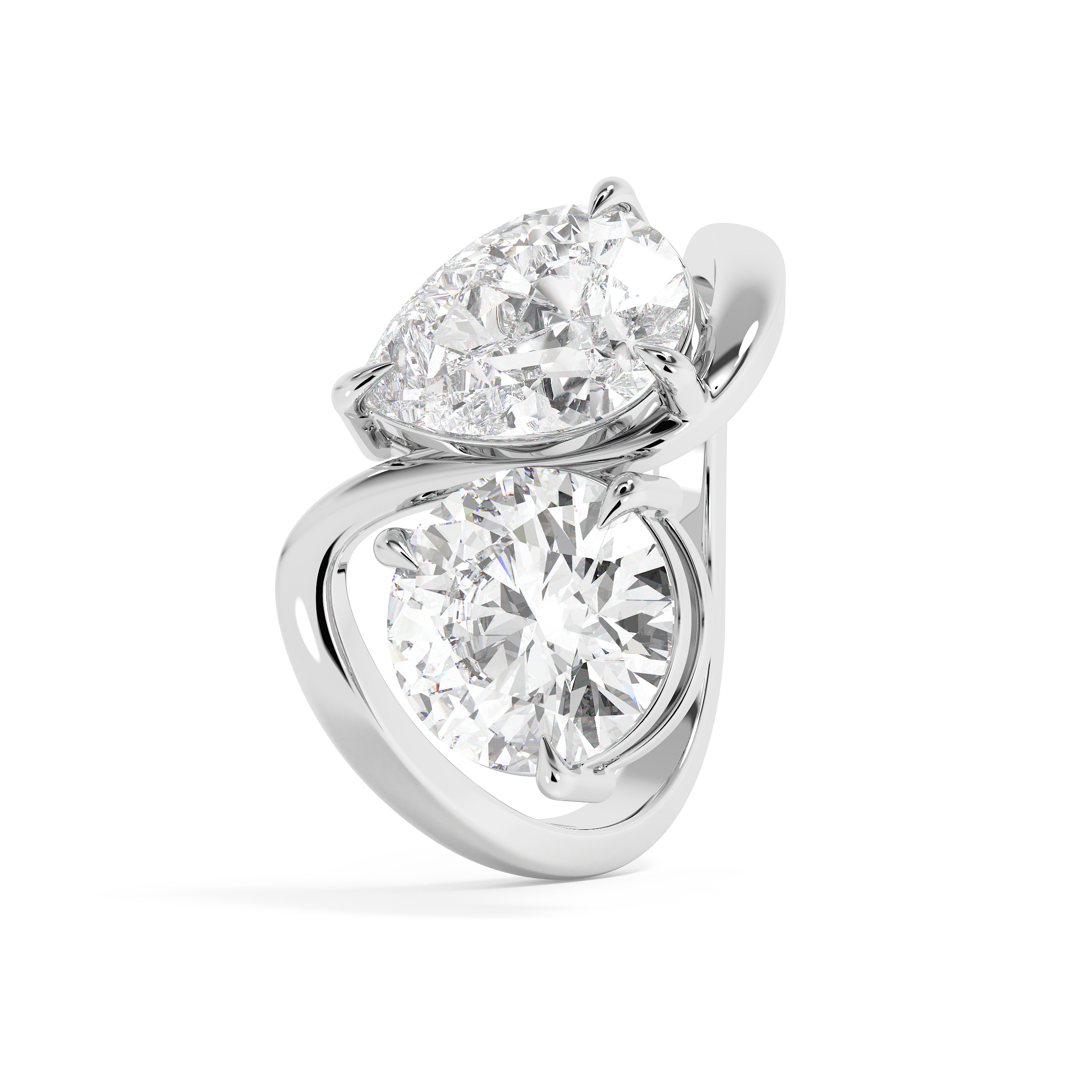 4 TCW Pear & Round Toi Et Moi Lab Grown Diamond Engagement Ring