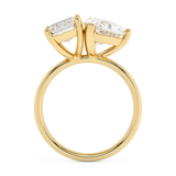 3.5 TCW Emerald & Heart Toi Et Moi Lab Grown Diamond Engagement Ring