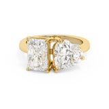 4.75 TCW Radiant & Heart Toi Et Moi Lab Grown Diamond Engagement Ring
