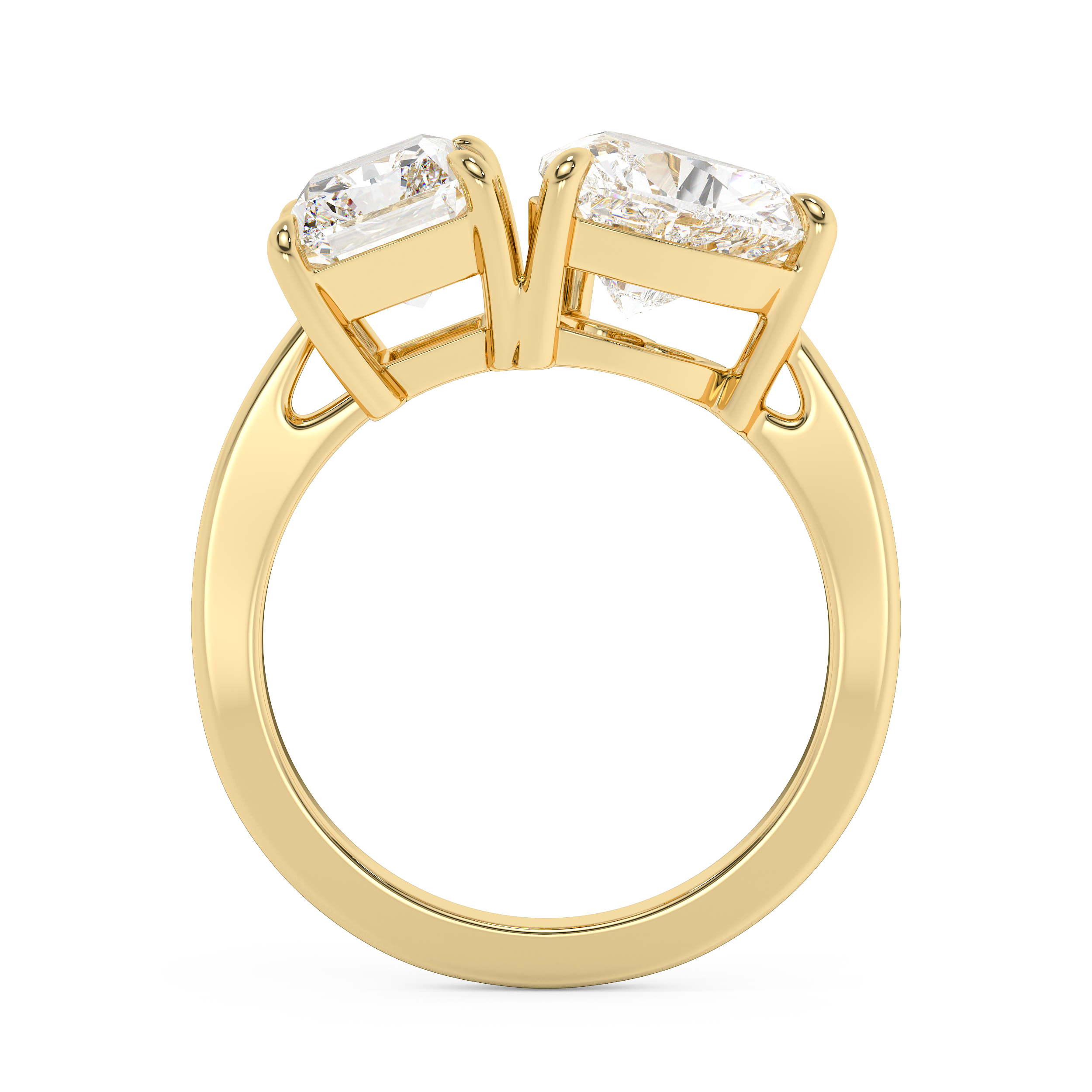 4.75 TCW Radiant & Heart Toi Et Moi Lab Grown Diamond Engagement Ring