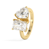 4.75 TCW Radiant & Heart Toi Et Moi Lab Grown Diamond Engagement Ring