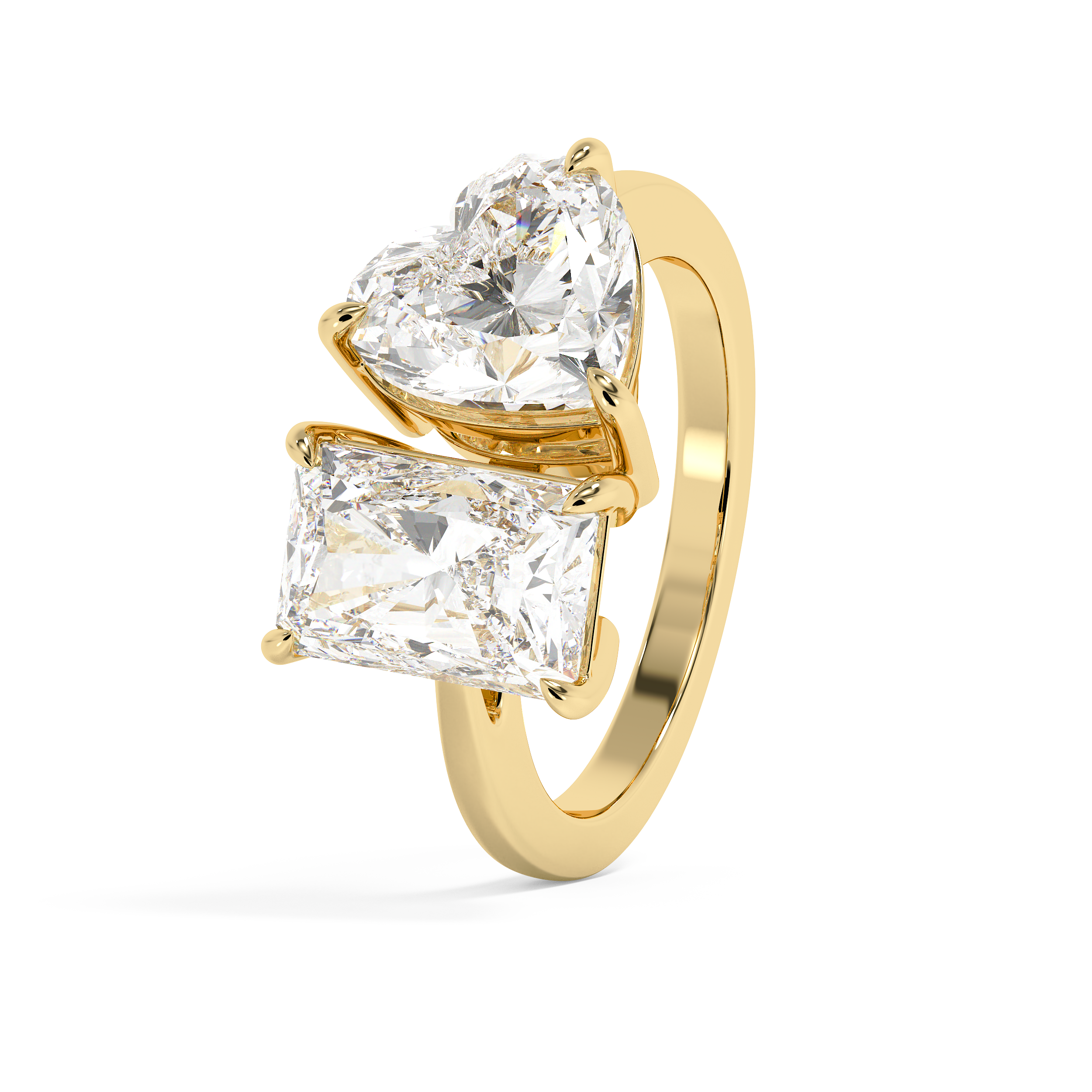 4.75 TCW Radiant & Heart Toi Et Moi Lab Grown Diamond Engagement Ring