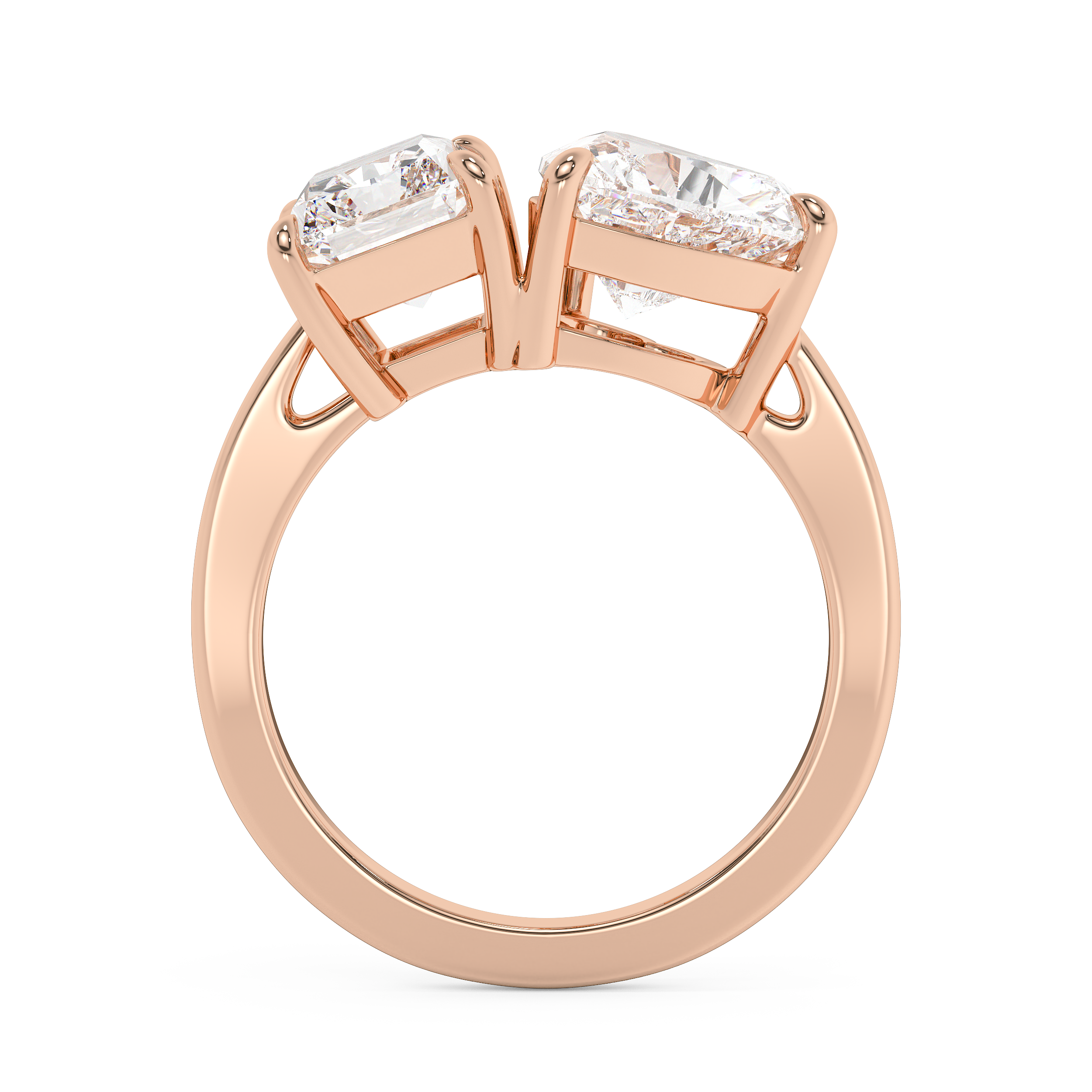 4.75 TCW Radiant & Heart Toi Et Moi Lab Grown Diamond Engagement Ring