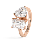 4.75 TCW Radiant & Heart Toi Et Moi Lab Grown Diamond Engagement Ring