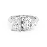 4.75 TCW Radiant & Heart Toi Et Moi Lab Grown Diamond Engagement Ring